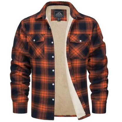 Warm Insulated Mens Plaid Coat - ModishWorld
