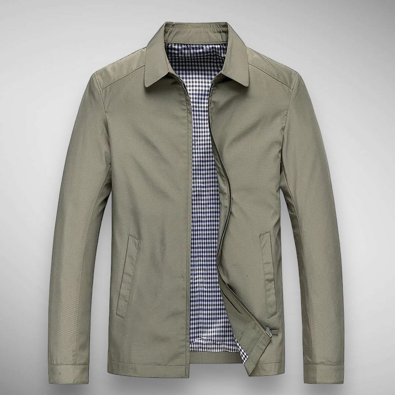 Classic Fit Mens Jacket - Plaid Lined & Traditional Collar