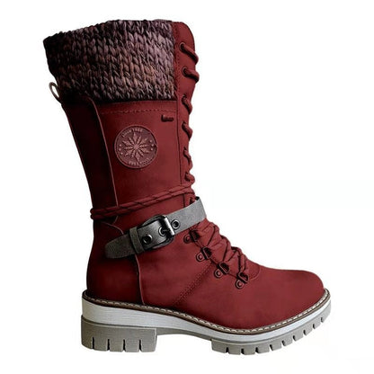 Tall Lace Up Women's Winter Boots with Zip Side