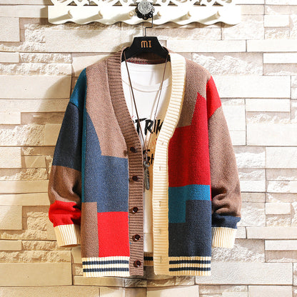 Comfortable Mens Crew Neck Knitted Cardigan Sweater - ModishWorld