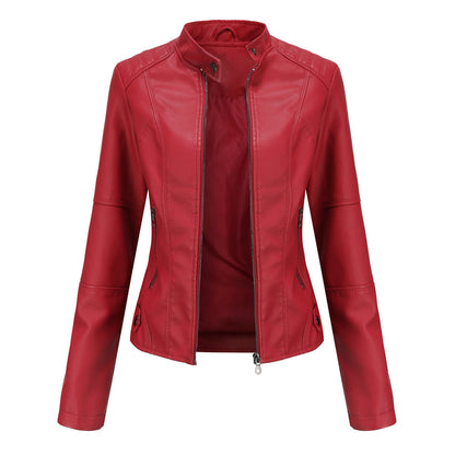 Classic Black Leather Biker Jacket for Women
