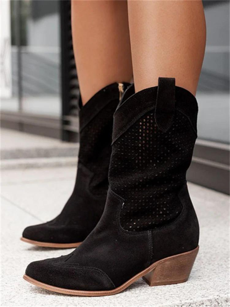 Fashionable Western Style Ankle Boots for Women - ModishWorld