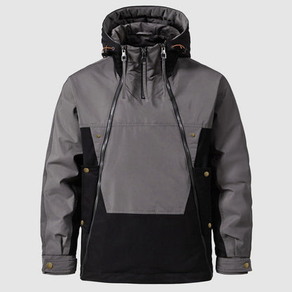 Waterproof Men's Jacket with Hood and Zip Front - ModishWorld