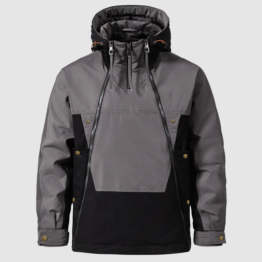 Waterproof Men's Jacket with Hood and Zip Front - ModishWorld