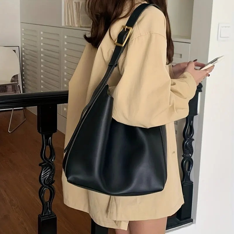 Ladies Large Tote Bag - Comfortable Strap with Metal Closure - ModishWorld