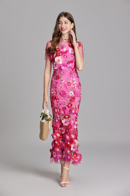 Beautiful Floral See Through Maxi Dress - Modish World