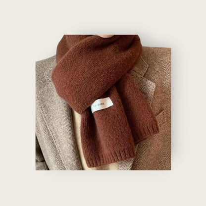 Soft Unisex Scarf with Textured Ribbed Trim