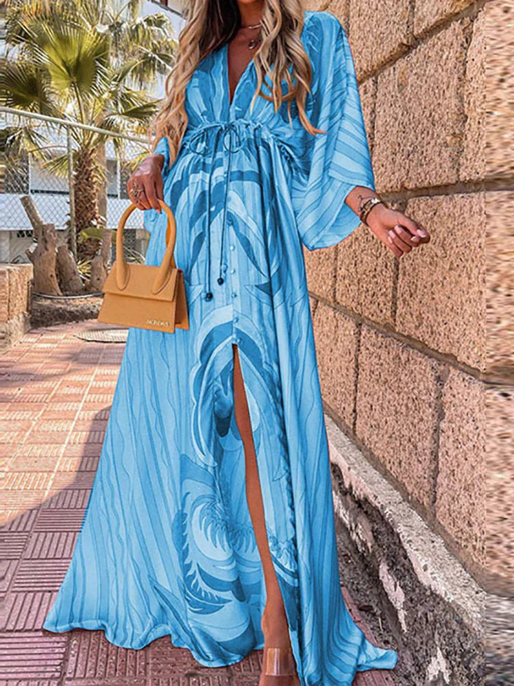 Vibrant Floral Long Maxi Dress for Women