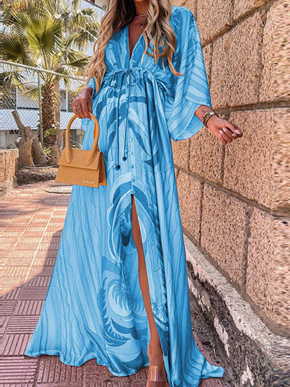 Vibrant Floral Long Maxi Dress for Women