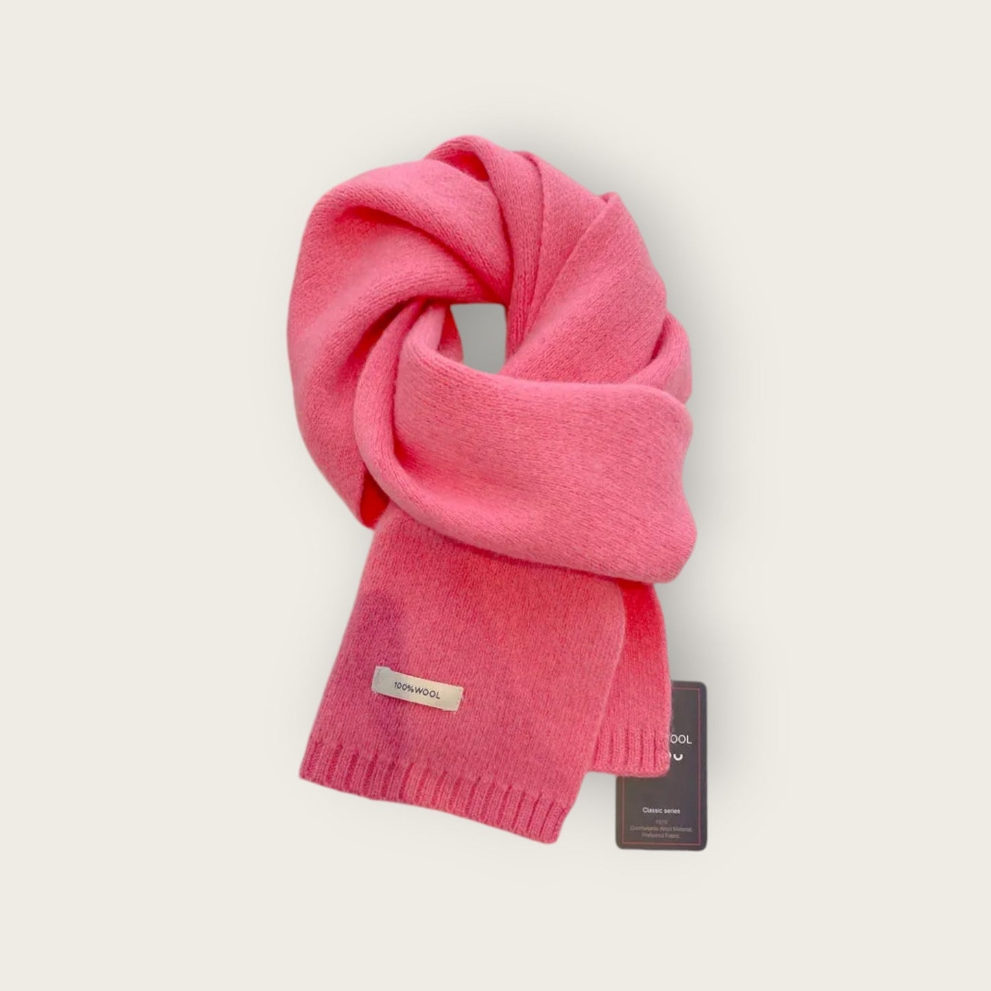 Soft Unisex Scarf with Textured Ribbed Trim