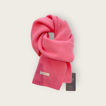 Soft Unisex Scarf with Textured Ribbed Trim