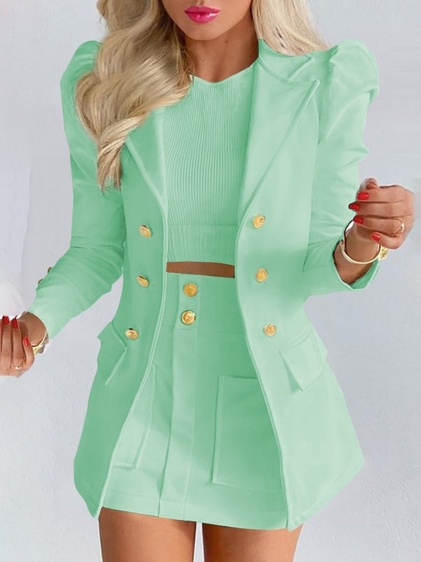 Stylish Women's Blazer and Skirt Suit Set