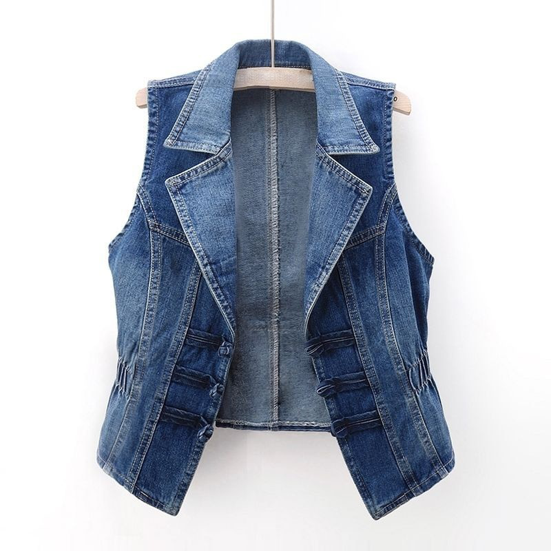 Fashionable Womens Denim Waistcoat Vest - ModishWorld