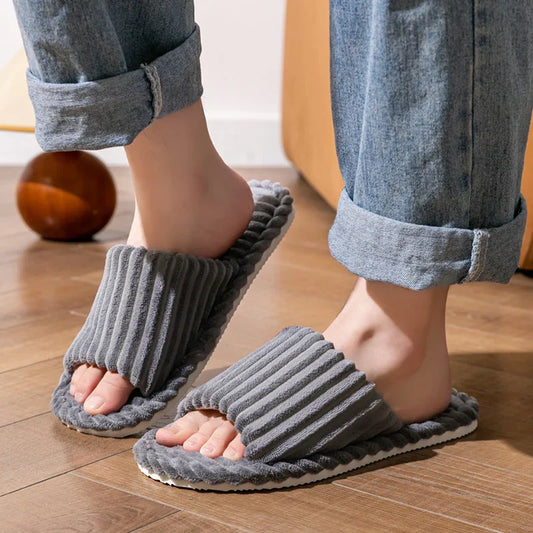 Comfortable Open-Toe Cozy House Slippers - ModishWorld