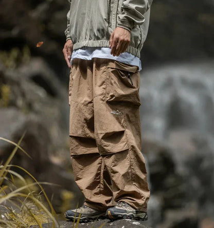 Comfortable Men's Cargo Pants - Elastic Waist and Pocket Detail - ModishWorld
