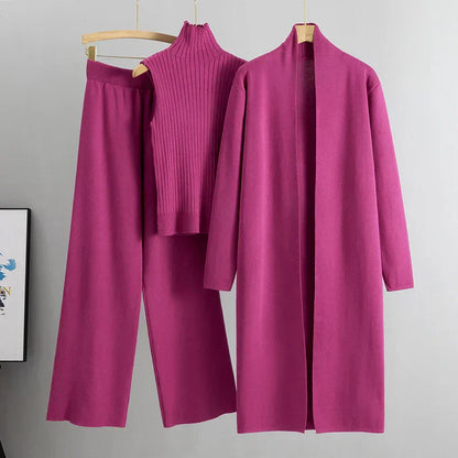 Ladies' 3-Piece Suit - Long Cardigan and Pants