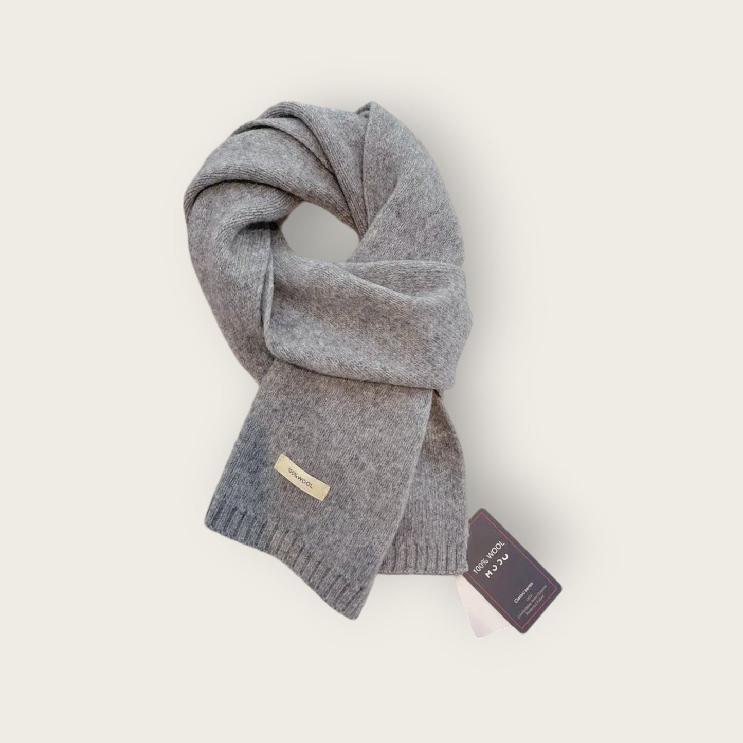 Soft Unisex Scarf with Textured Ribbed Trim