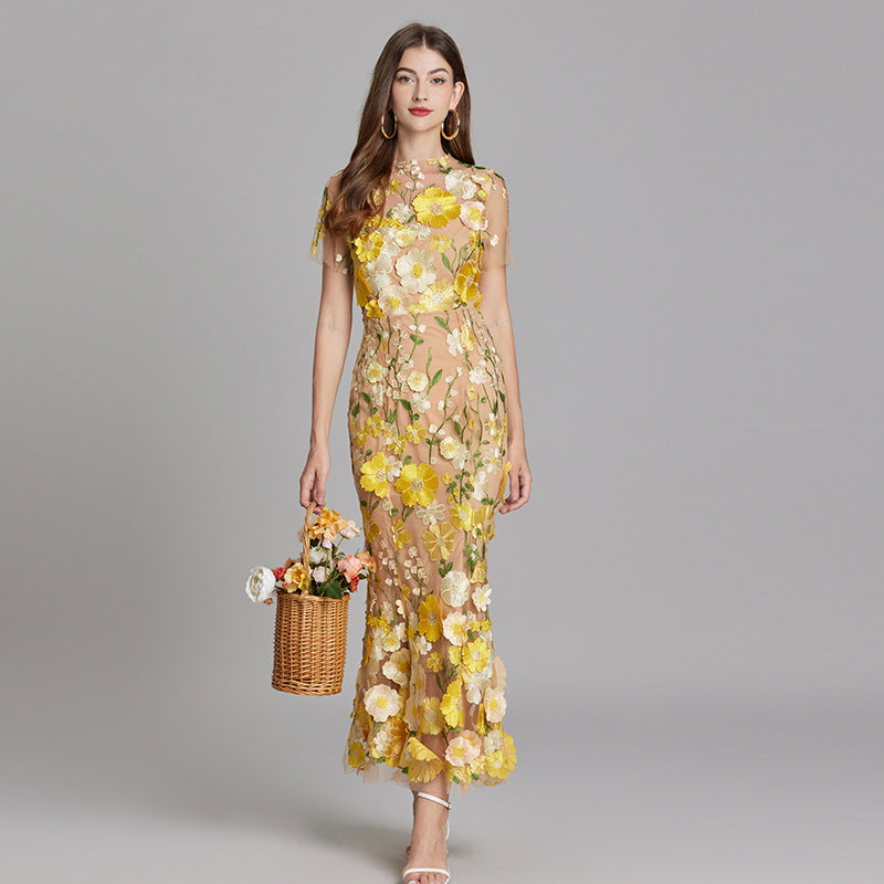 Beautiful Floral See Through Maxi Dress