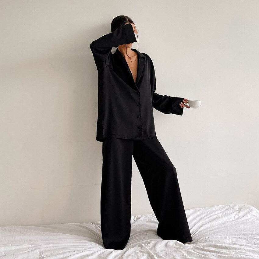 Comfy Women's Pajama Set - Loose Fit Pants & Top - ModishWorld