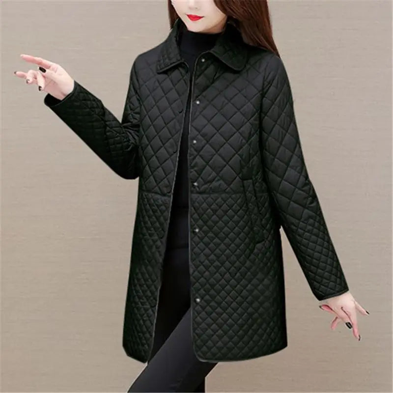Ladies' Padded Coat - Detachable Hood with Button Closure - ModishWorld
