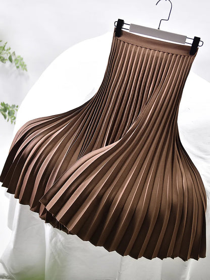 Flared Waist Midi Skirt for Women - Easy Fit
