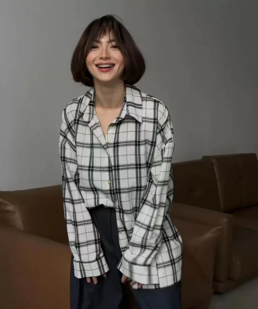Warm Checked Ladies Flannel Shirt