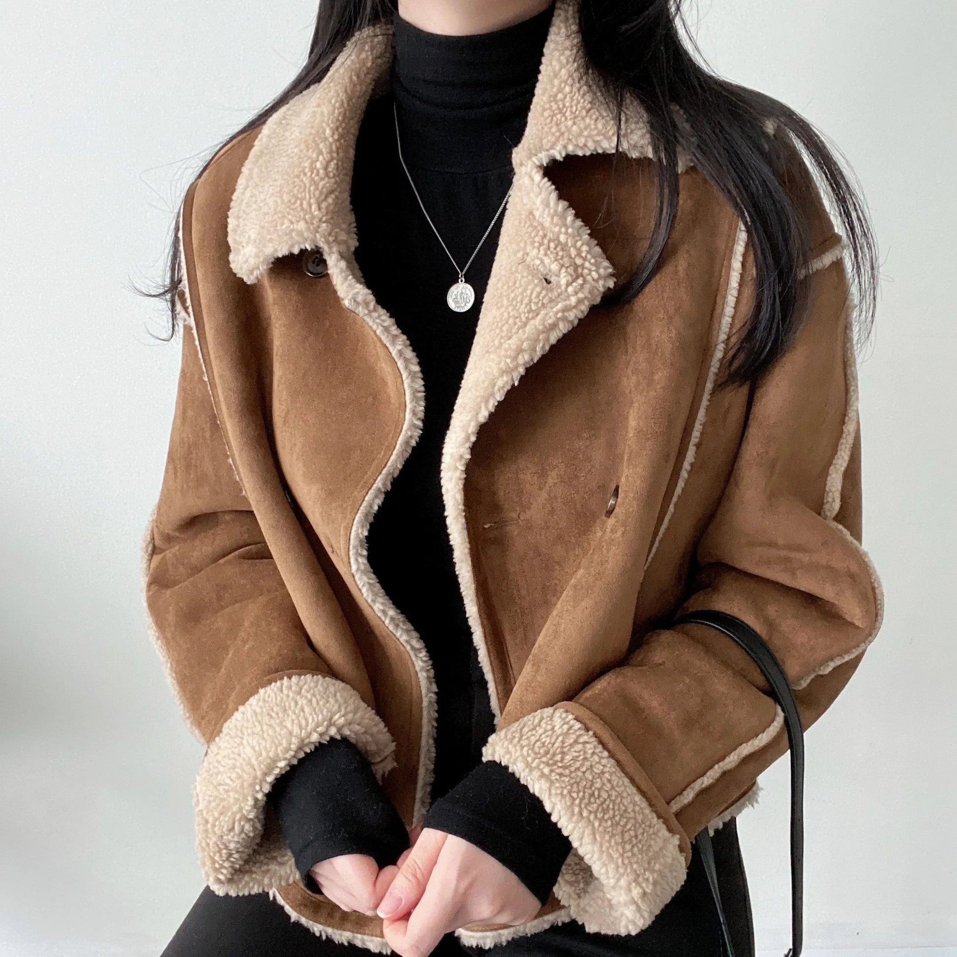 Warm Women's Aviator Coat - Classic Brown Parka - ModishWorld