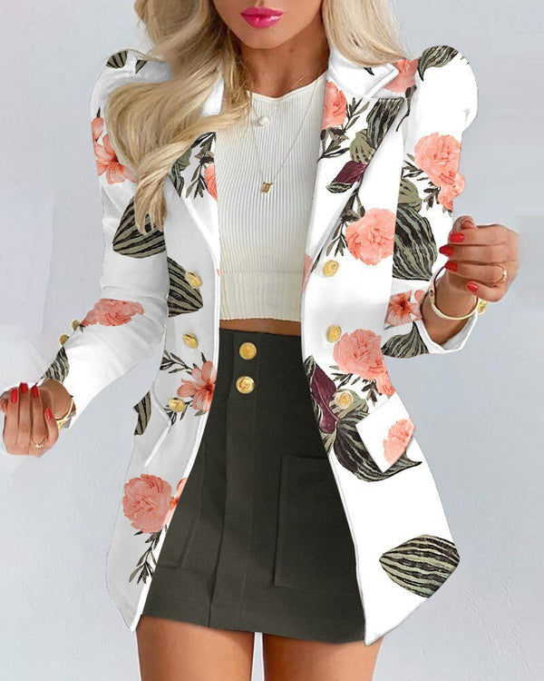 Stylish Women's Blazer and Skirt Suit Set