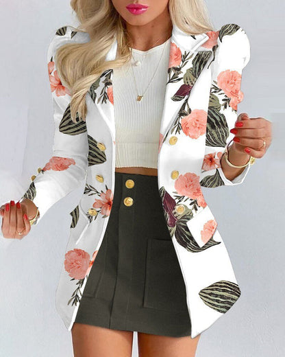 Stylish Women's Blazer and Skirt Suit Set