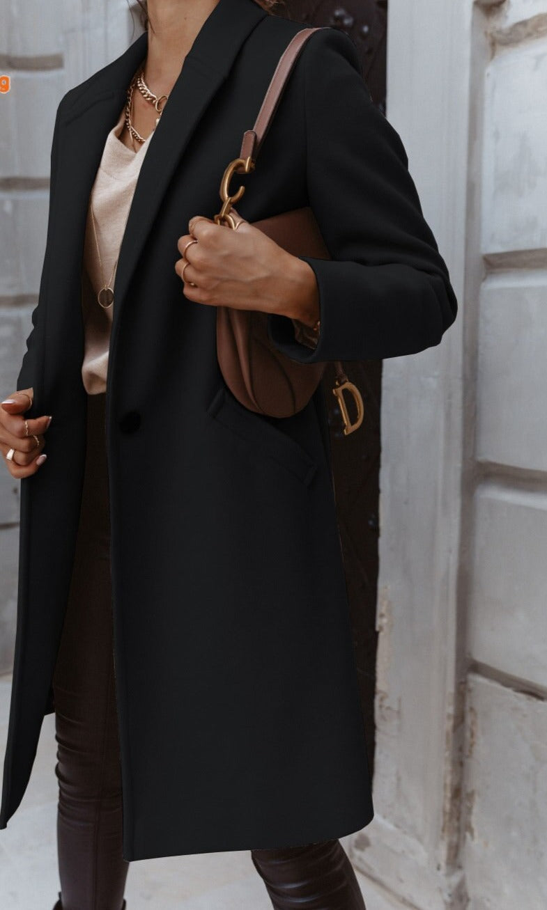 Ladies Classic Long Overcoat