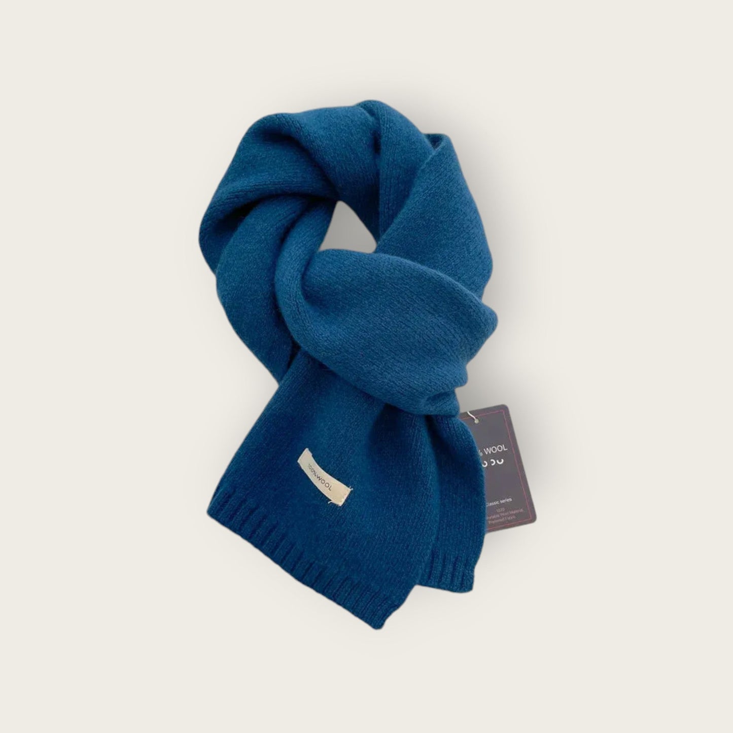 Soft Unisex Scarf with Textured Ribbed Trim