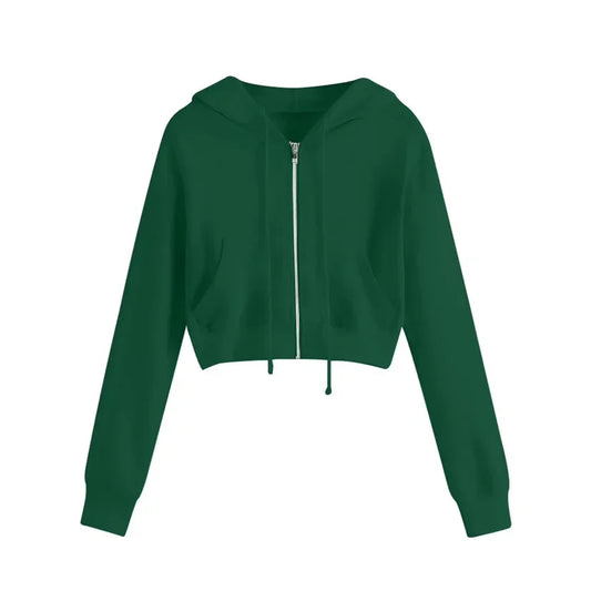 Warm Women's Short Hooded Sweatshirt - ModishWorld