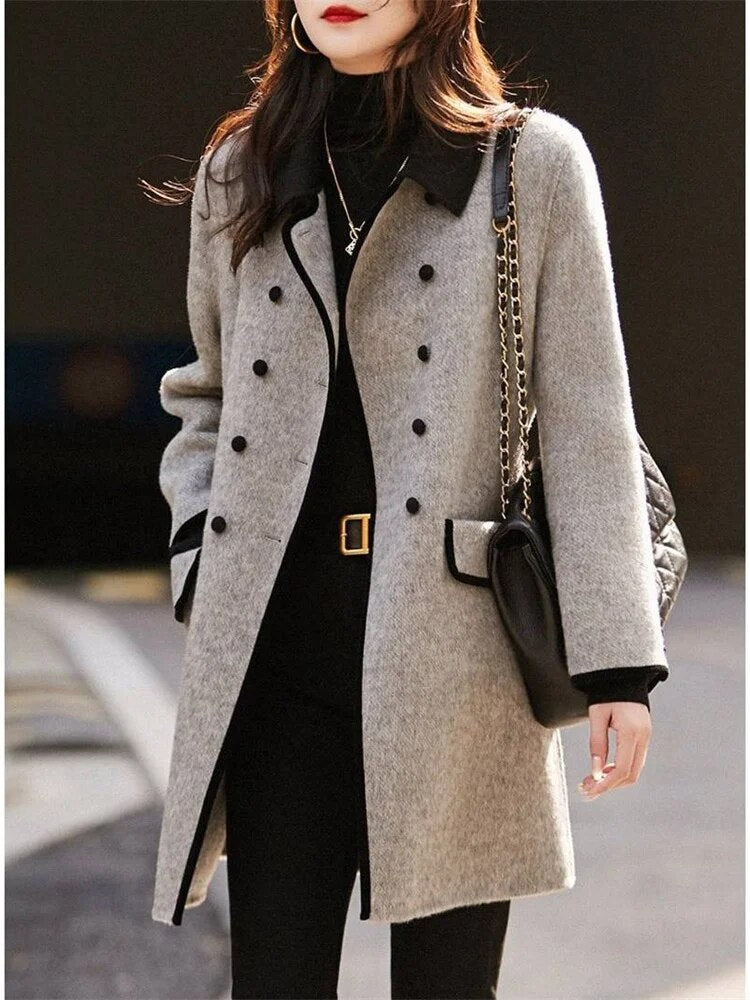 Ladies Classic Black Trim Parka Coat - ModishWorld