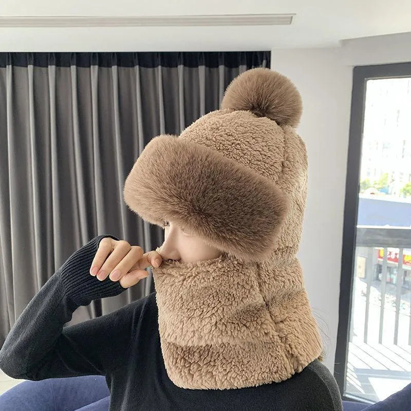 Warm Women's Knit Hat and Scarf Set