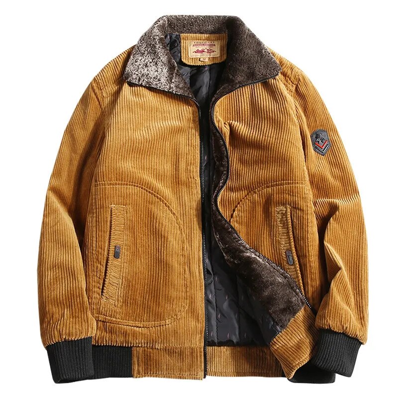 Warm Mens Corduroy Parka Coat - ModishWorld