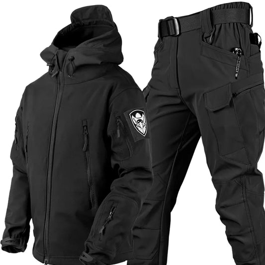 Warm Outdoor Fleece Jacket and Pants Set for Men - ModishWorld