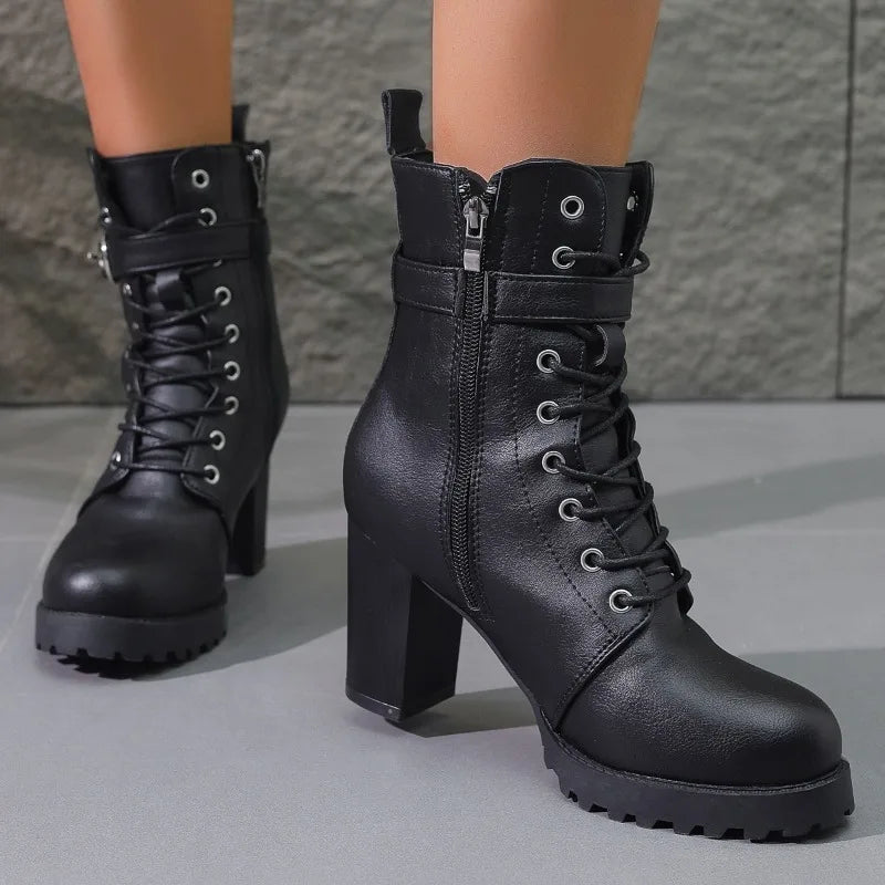 Fashionable Women's Zip Up Ankle Boots