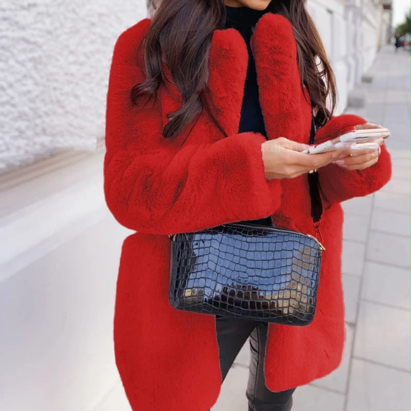 Women's Warm Oversized Coat with Classic Collar