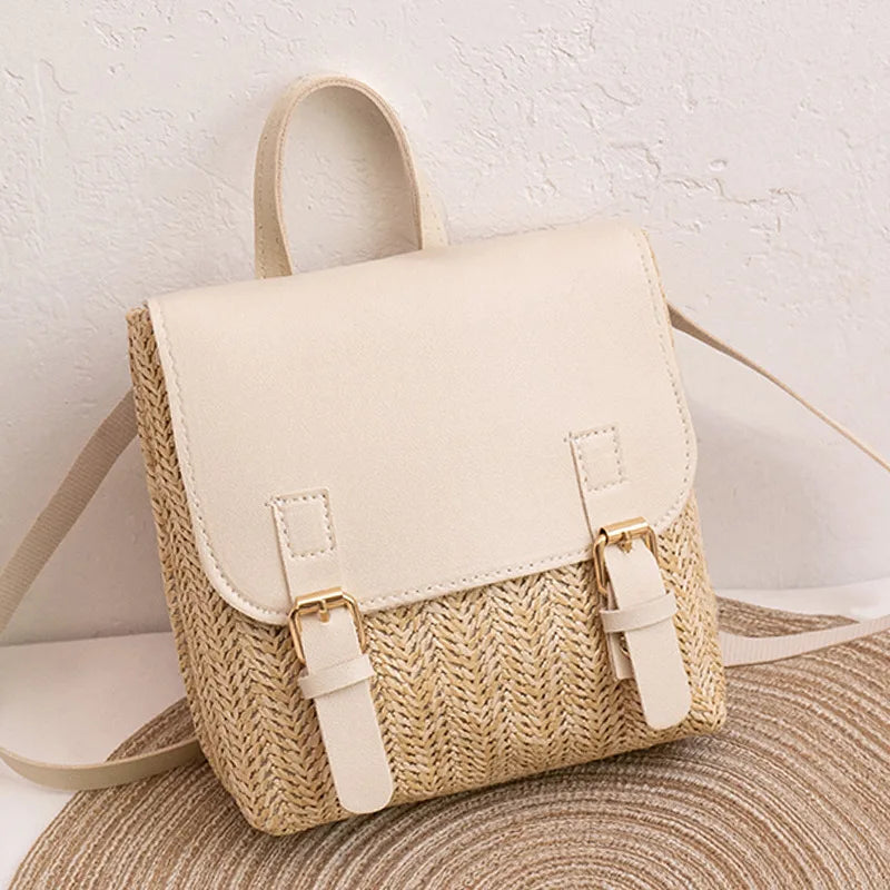 Natural Fiber Boho Chic Backpack