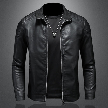 Men's Premium Leather Jacket - Slim Fit