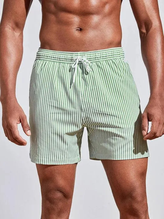 Moisture Wicking Mens Stripe Beach Shorts
