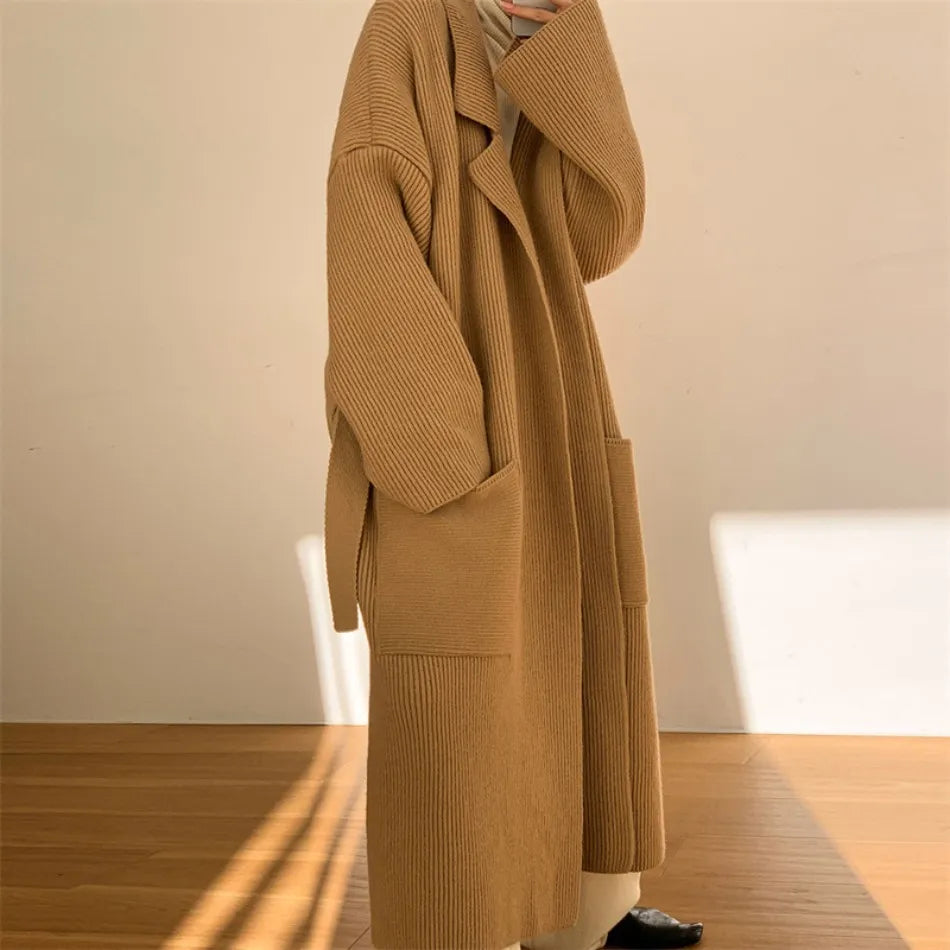 Warm Winter Knitted Coat for Ladies