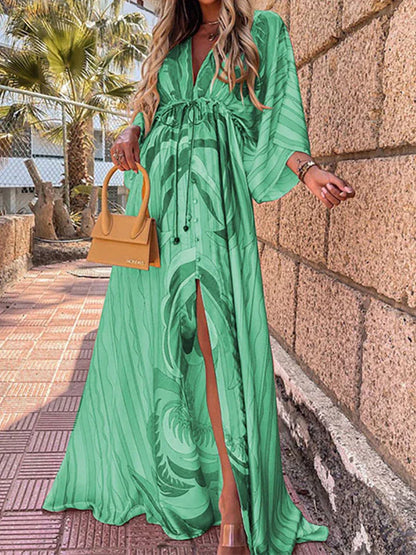 Vibrant Floral Long Maxi Dress for Women