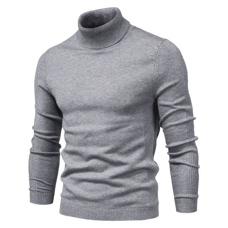 Fitted Crew Neck Knit Sweater for Men
