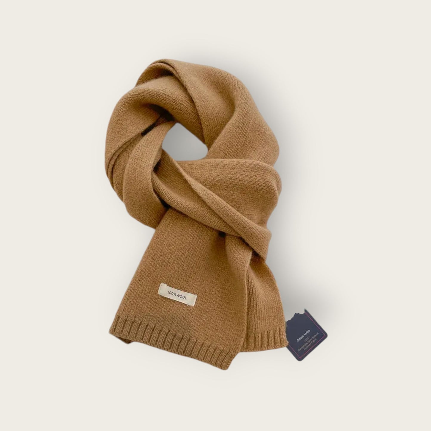 Soft Unisex Scarf with Textured Ribbed Trim