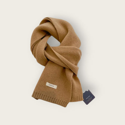 Soft Unisex Scarf with Textured Ribbed Trim