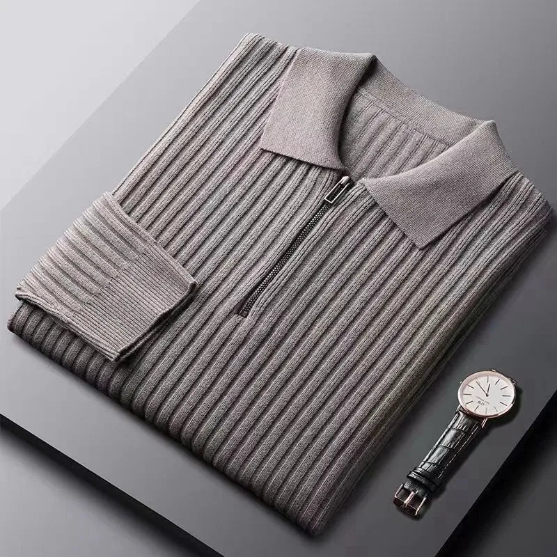 Classic Men's Zip Up Polo Sweater