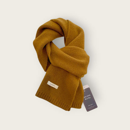 Soft Unisex Scarf with Textured Ribbed Trim
