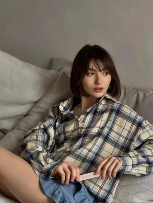 Warm Checked Ladies Flannel Shirt
