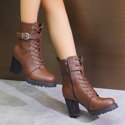 Fashionable Women's Zip Up Ankle Boots - ModishWorld